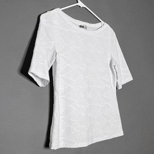 I.N. Studio Petite White Top Textured Stretch‎ Made In USA Size PS